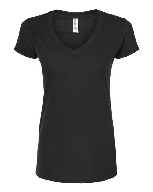 Women's Poly-Rich V-Neck T-Shirt — Black