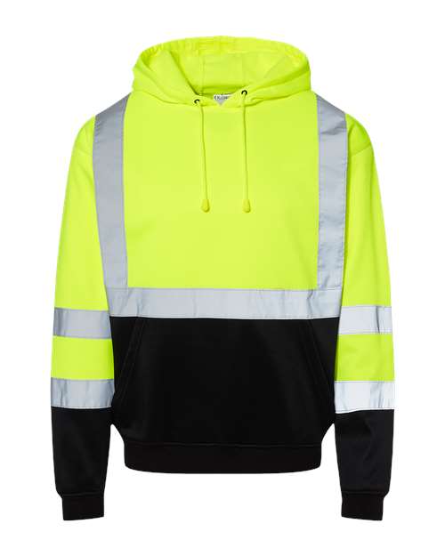 Unisex Hi-Vis Hooded Sweatshirt — Lime