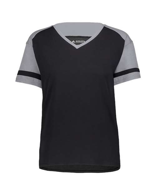 Women's Triblend Fanatic 2.0 V-Neck T-Shirt — Black/ Grey Heather