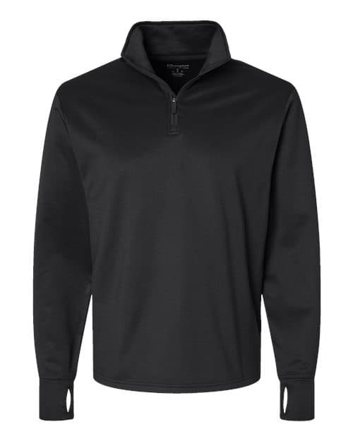 Unisex Sport Quarter-Zip Pullover — Black