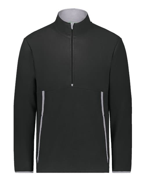 Unisex Eco Revive™ Polar Fleece Quarter-Zip Pullover — Black
