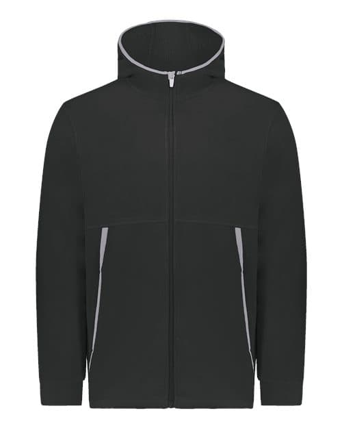 Unisex Eco Revive™ Polar Fleece Hooded Full-Zip Jacket — Black