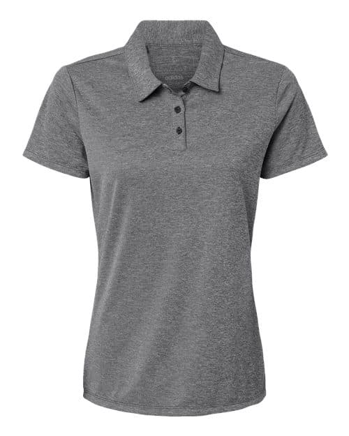 Women's Heathered Polo — Black Melange