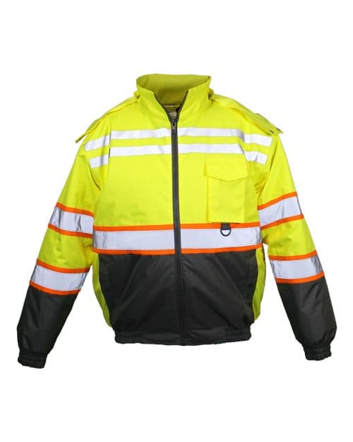 Unisex Economy Contrast Class 3 Bomber Jacket — Lime