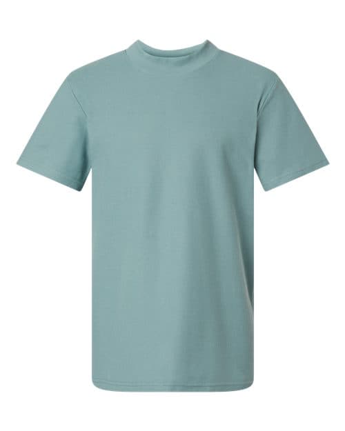 Unisex Pique Mockneck Tee — Arctic