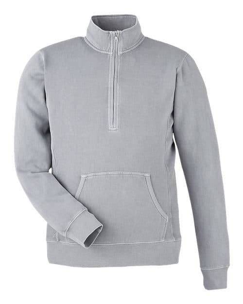Unisex Pigment-Dyed Fleece Quarter-Zip Pullover — Cloud