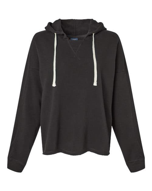 Women's Angel Fleece Crop Hooded Sweatshirt — Black