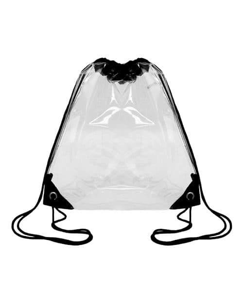 Clear Drawstring Pack — Black
