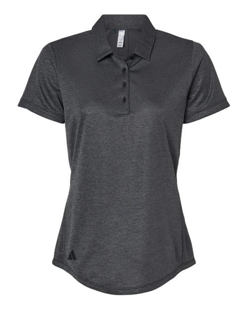 Women's Space Dyed Polo — Black Melange