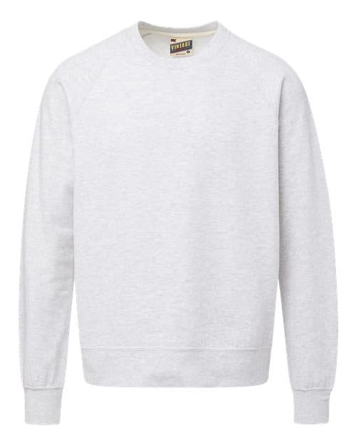 Men's Vintage Fleece Raglan Crewneck Sweatshirt — Ash Grey