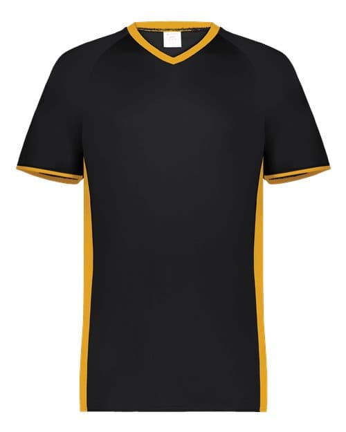 Youth Cutter V-Neck Jersey — Black/ Gold