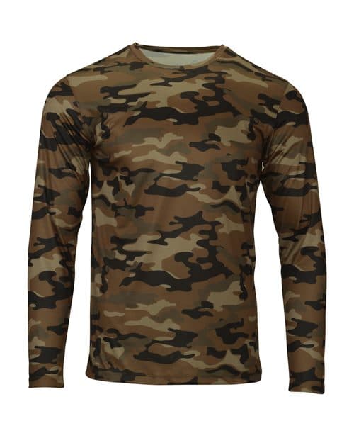 Men's Woodland Performance Long Sleeve T-Shirt — Coyote Camo
