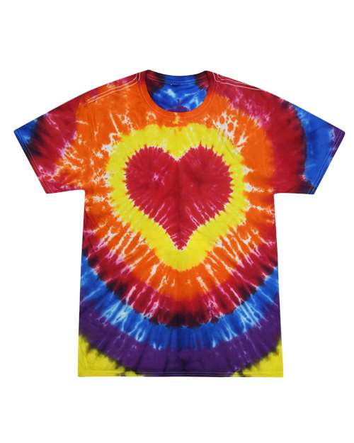 Unisex Shapes Tie-Dyed T-Shirt — Multicolor Heart