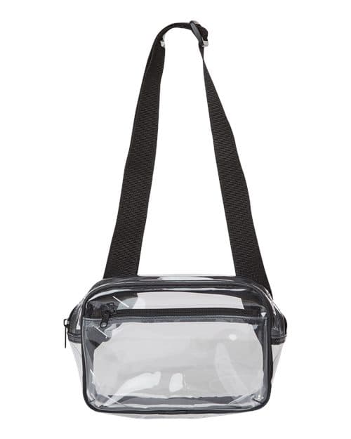 Clear Stadium 2-Pocket Fanny Pack/Crossbody Bag — Black