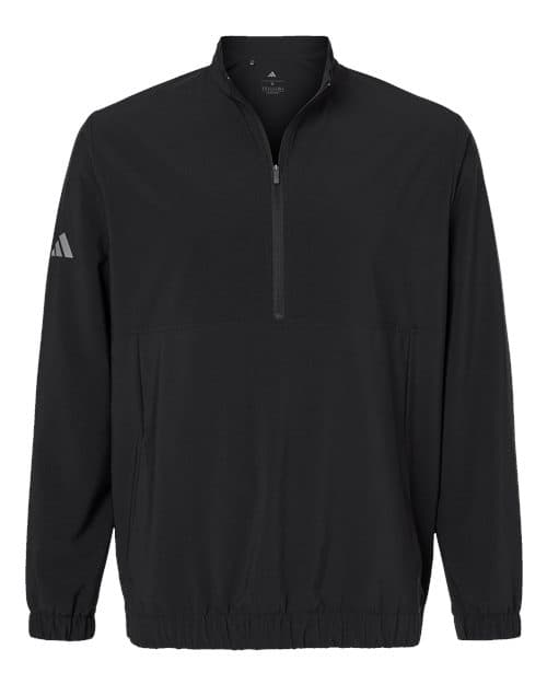 Men's Stretch Woven Half-Zip Pullover — Black
