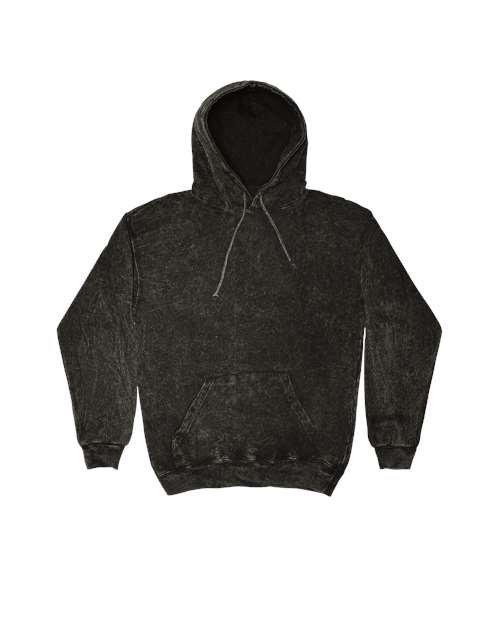 Unisex Mineral Wash Hooded Sweatshirt — Black