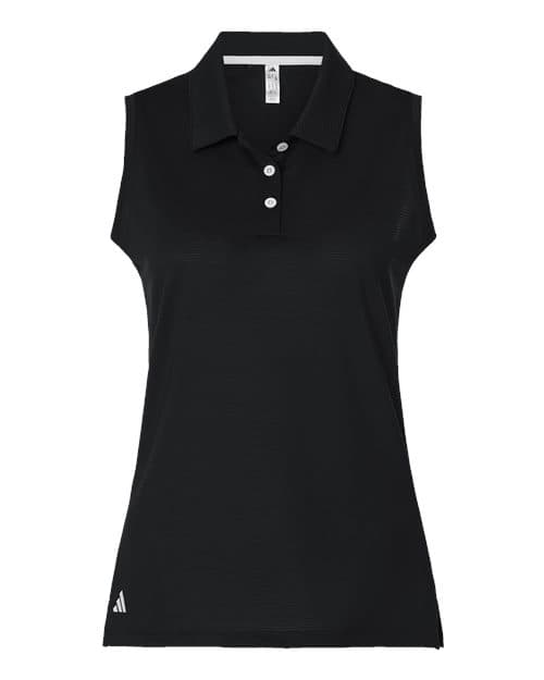 Women's Ottoman Sleeveless Polo — Black