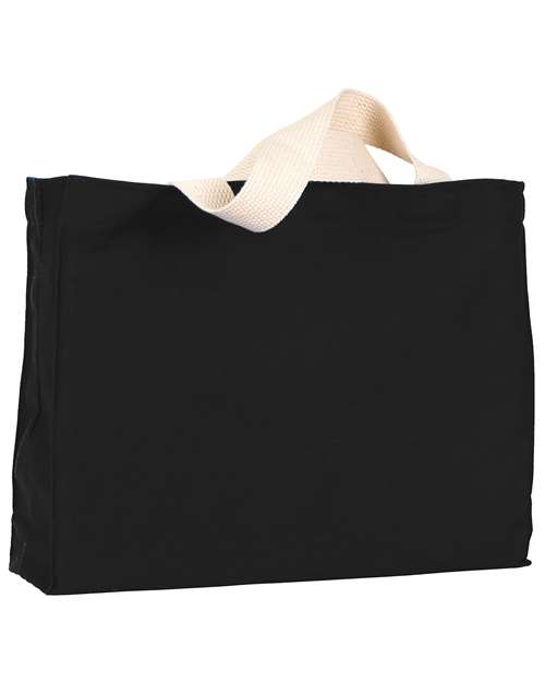 USA-Made Canvas Medium Gusset Tote Bag — Black