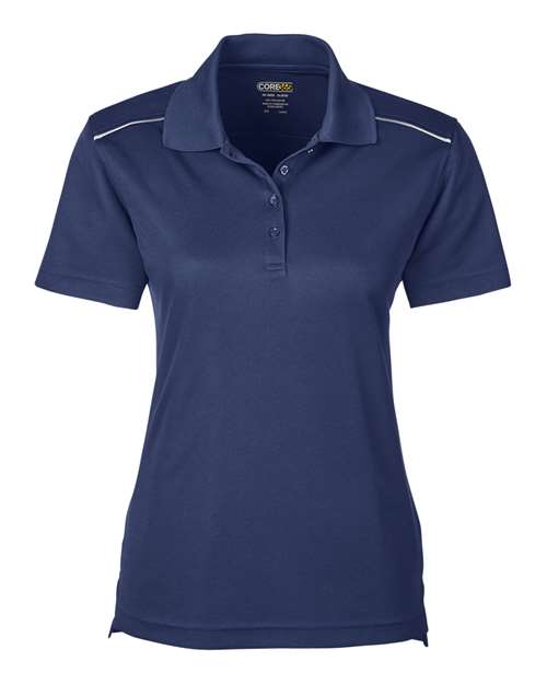 Women's Radiant Performance Piqué Polo with Reflective Piping — Classic Navy