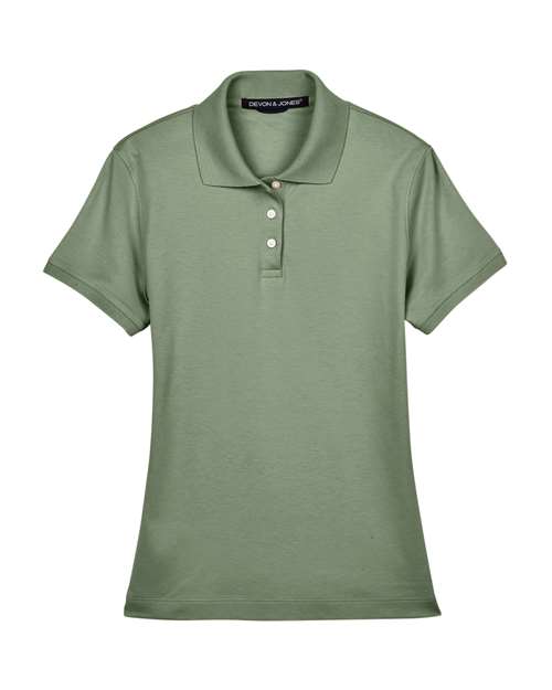 Women's Perfect Pima Interlock Polo — Dill