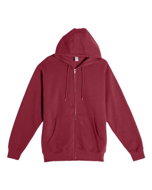 Unisex Premium Full-Zip Hooded Sweatshirt — Burgundy