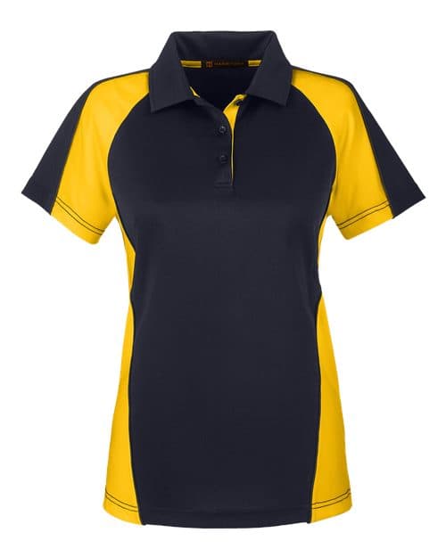 Women's Advantage Snag Protection Plus IL Colorblock Polo — Black/ Sunray Yellow/ Dark Charcoal