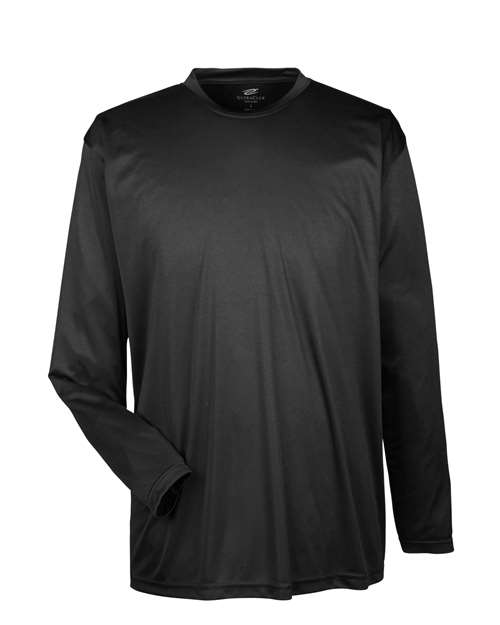 Men's Cool & Dry Sport Long Sleeve Performance Interlock T-Shirt — Black