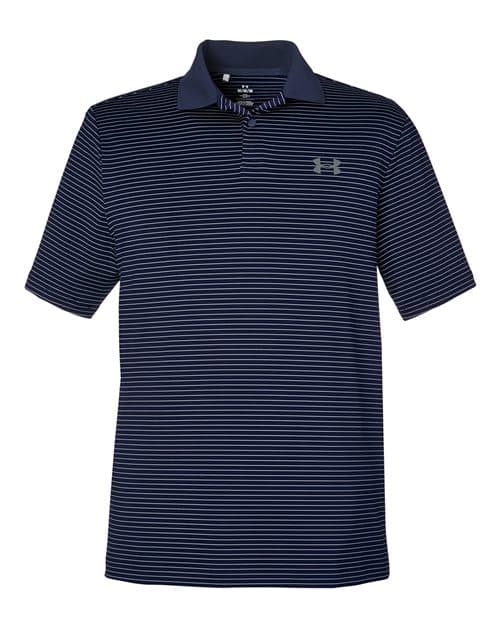 Men's 3.0 Striped Perf Polo — Midnight Navy/ White