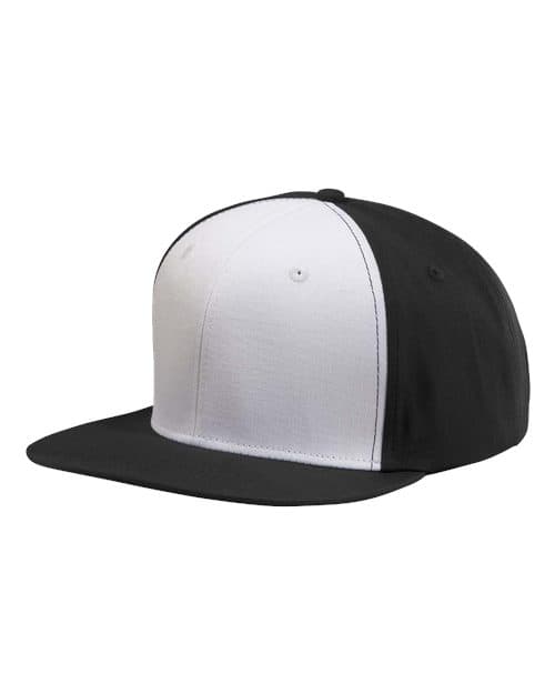 Flat Bill Cap — Black/ White