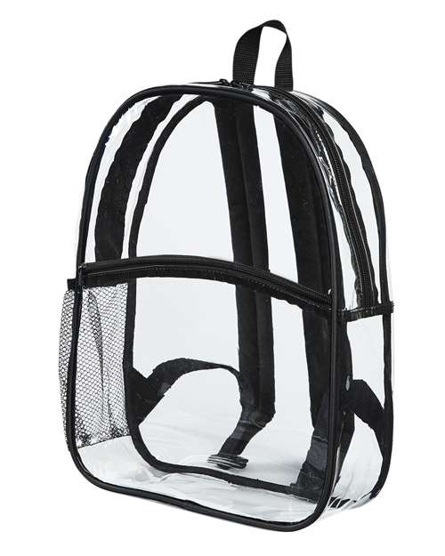 Clear PVC Stadium Backpack — Black