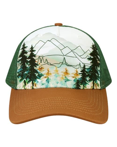 Printed Five-Panel Trucker Cap