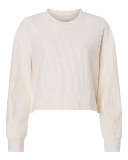 Women's Ribbed Knit Cropped Boxy Crew — Natural