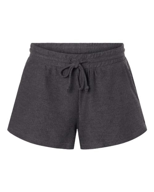 Women's Ribbed Knit Shorts — Black