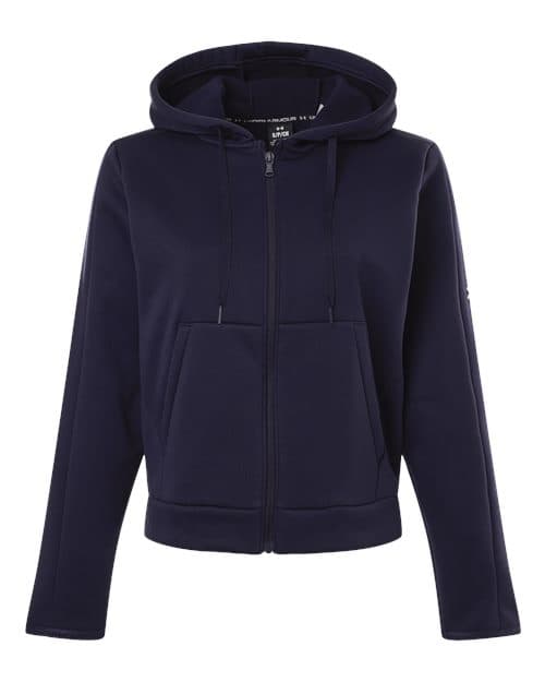 Women's Armour Fleece Pro Hooded Full-Zip — Midnight Navy/ White