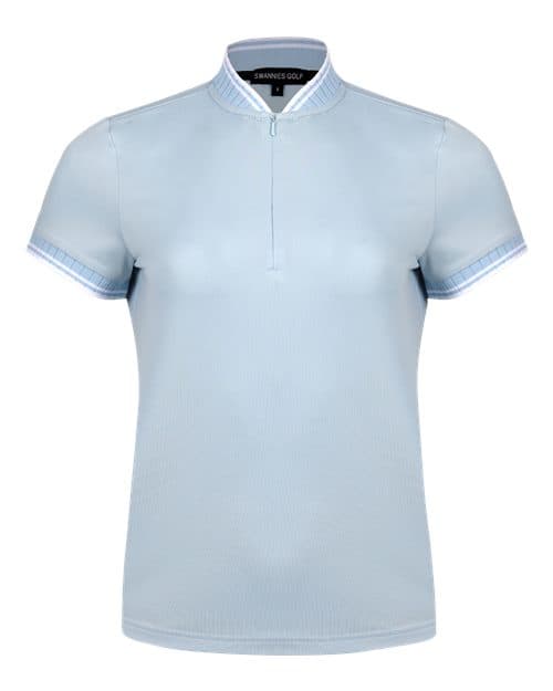 Women's Tara Tipped Polo — Sky