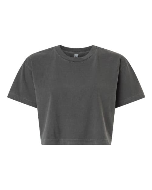 Women's Garment-Dyed Heavyweight Cropped Tee — Faded Black