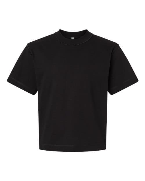 Unisex Heavyweight Cotton Mid-Length Tee — Black