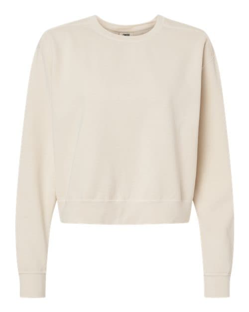 Women's Garment-Dyed Mid-Length Crewneck Sweatshirt — Ivory