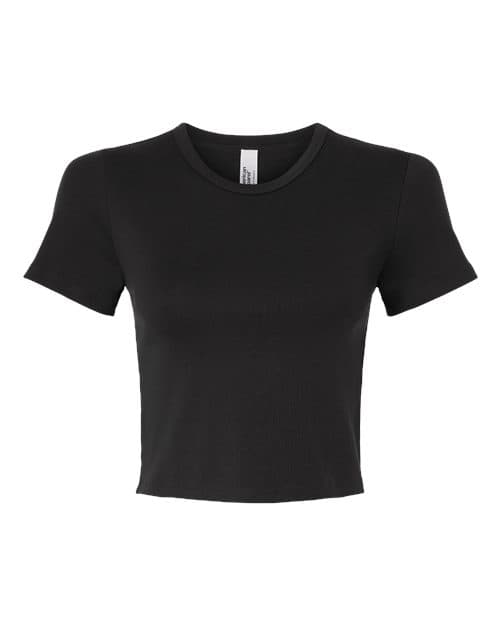 Women's Baby Rib Cropped Tee — Black
