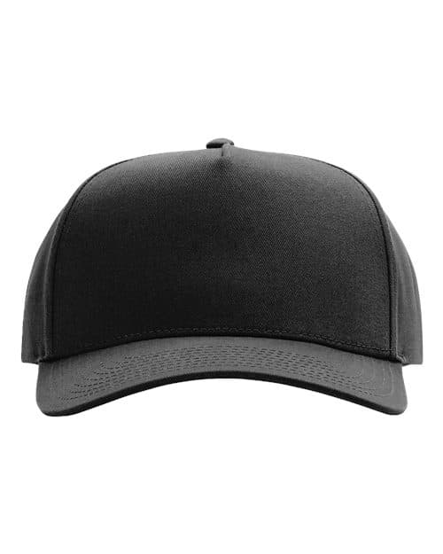 Full Fabric Five-Panel Champ Cap — Black