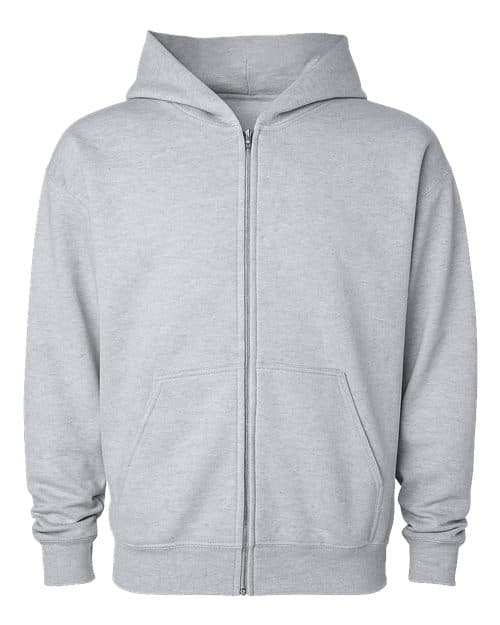 Unisex Mainstreet Heavyweight Full-Zip Hooded Sweatshirt — Grey Heather
