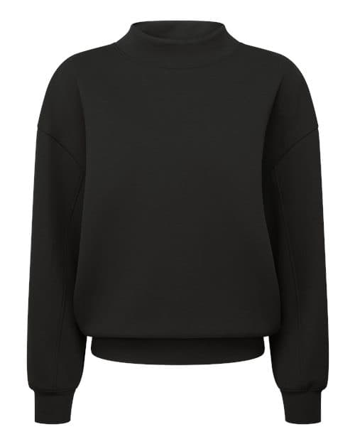 Women's Luxe Mock Neck Sweatshirt — Black