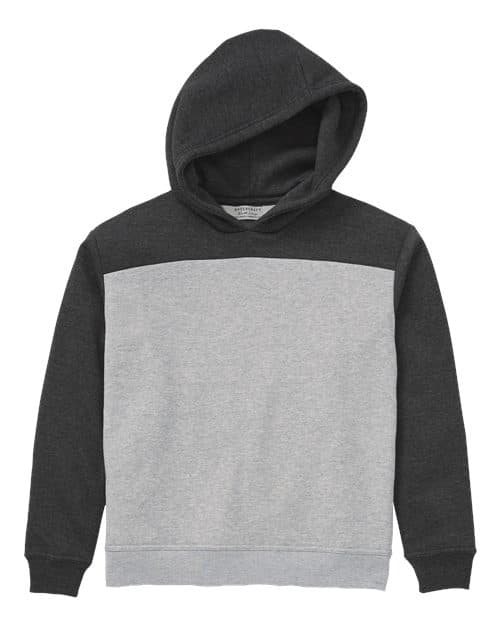 Youth Colorblocked Hooded Sweatshirt — Charcoal Heather/ Oxford