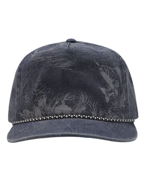 Walleye Nature Scene Cap — Deep Blue