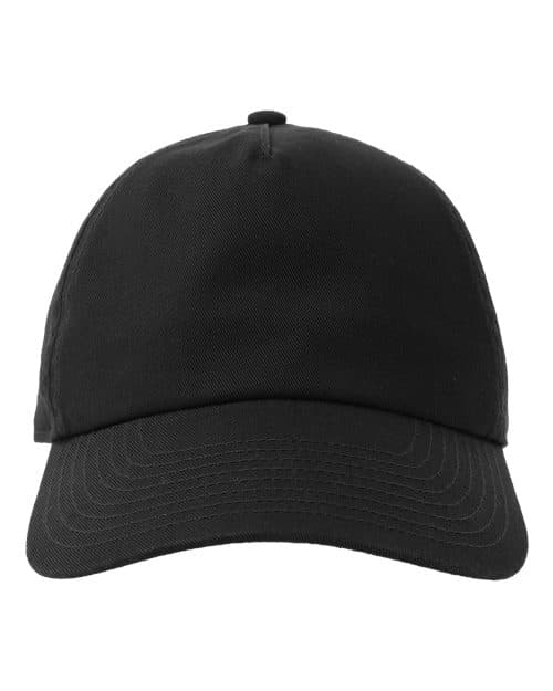 Sustainable Five-Panel Dad Hat — Black