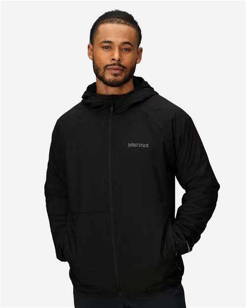 Men's Aerothermal Soft Shell Hooded Jacket — Black