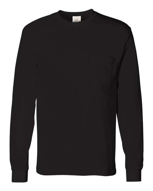 Men's Authentic Long Sleeve Pocket T-Shirt — Black