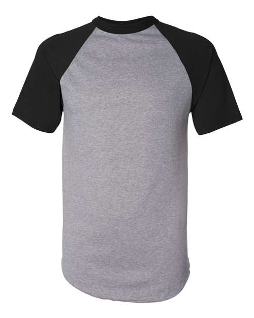 Unisex Raglan Baseball Jersey — Athletic Heather/ Black