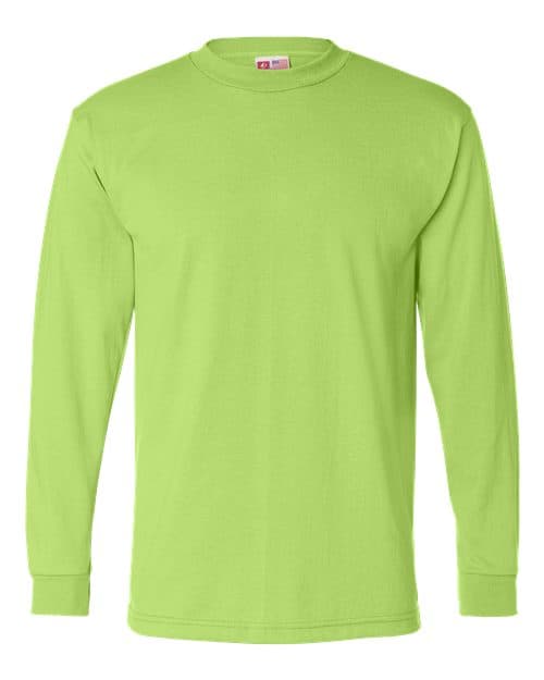 Men's USA-Made 50/50 Long Sleeve T-Shirt — Safety Green