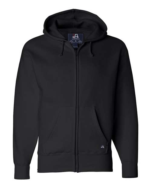 Men's Premium Full-Zip Hooded Sweatshirt — Black